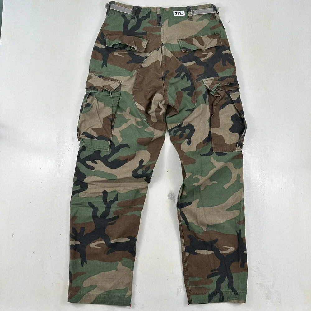 VTG Military Pants Mens Small Short Trousers‎ Woodland Cargo Camo Marines 30x30